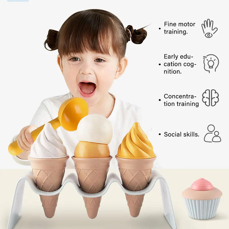 Children DIY Simulation Ice Cream Model Kitchen Toy