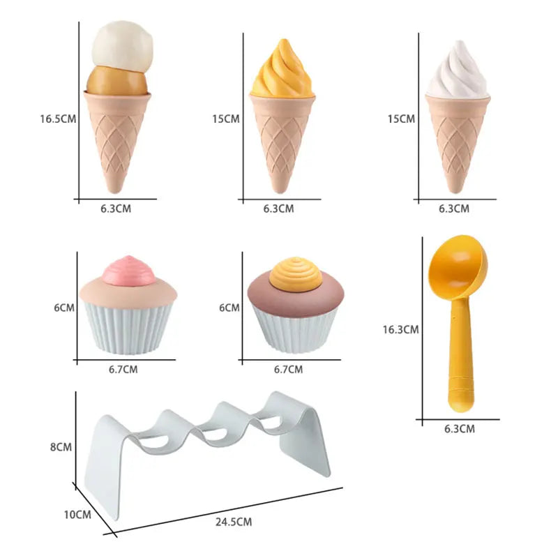 Children DIY Simulation Ice Cream Model Kitchen Toy