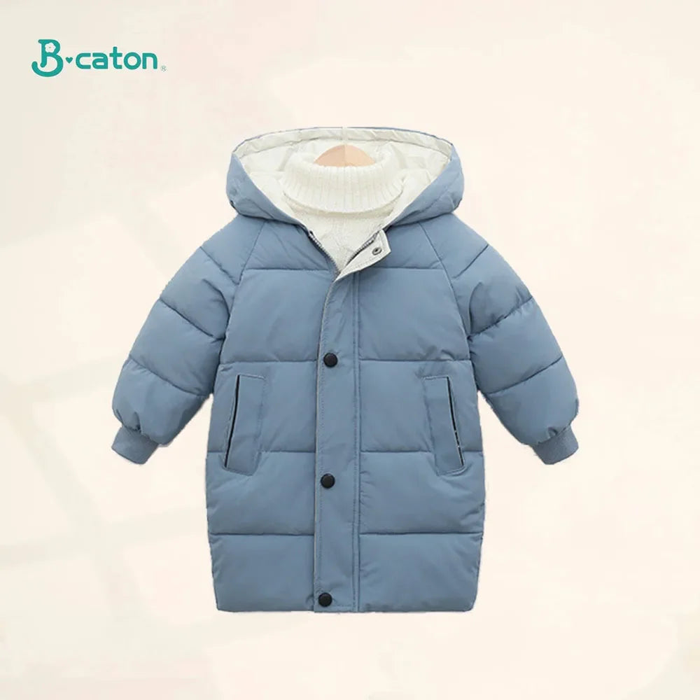Children Down Coat Mid-length Long Sleeve Boys Girls