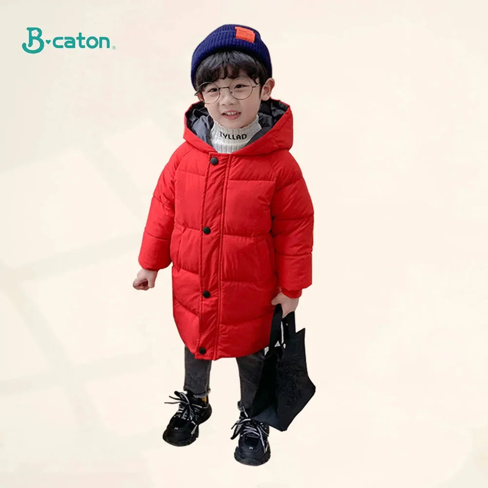 Children Down Coat Mid-length Long Sleeve Boys Girls