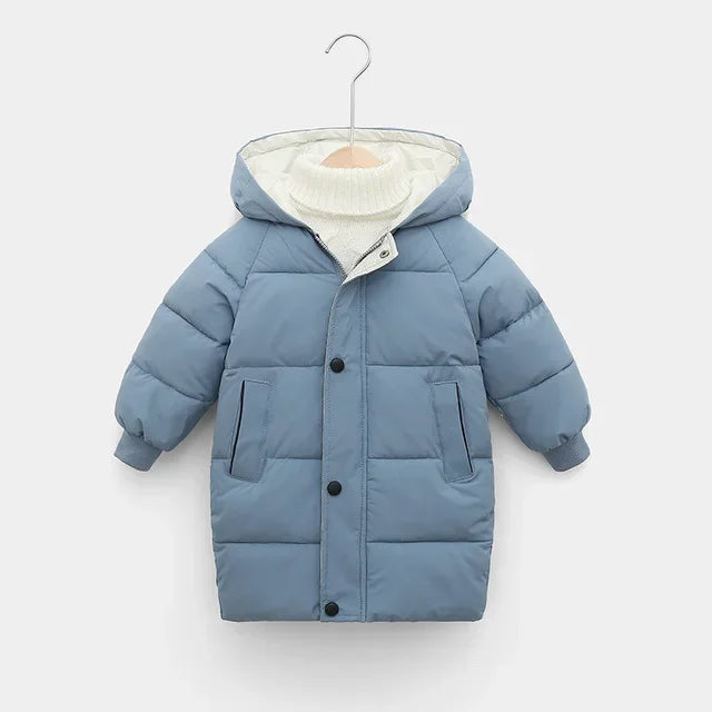 Children Down Coat Mid-length Long Sleeve Boys Girls