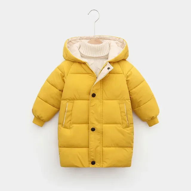 Children Down Coat Mid-length Long Sleeve Boys Girls