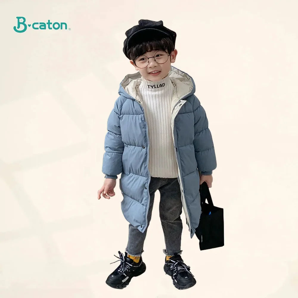 Children Down Coat Mid-length Long Sleeve Boys Girls