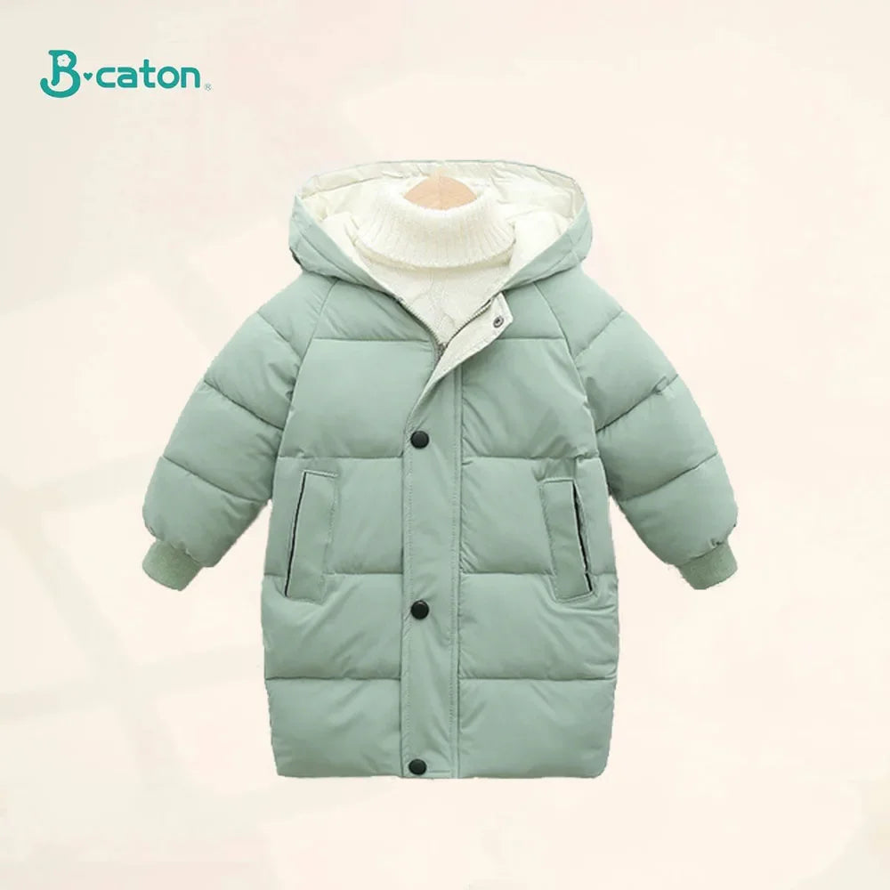 Children Down Coat Mid-length Long Sleeve Boys Girls