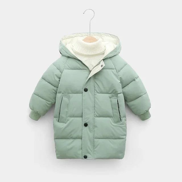 Children Down Coat Mid-length Long Sleeve Boys Girls