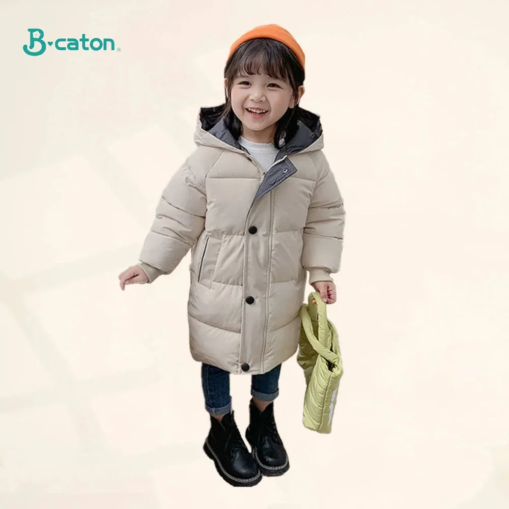 Children Down Coat Mid-length Long Sleeve Boys Girls