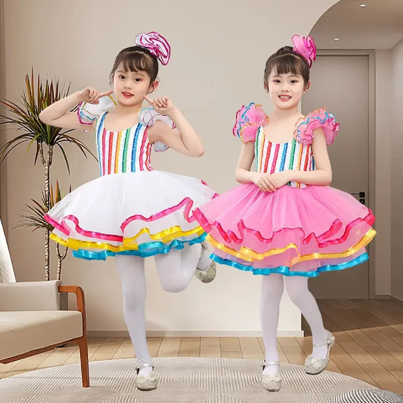 Children's dance hall clothing sequin modern dance short