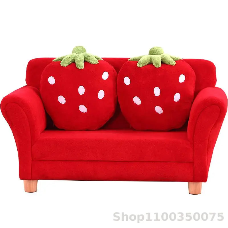 Children's sofa cute cartoon fabric strawberry sofa modern