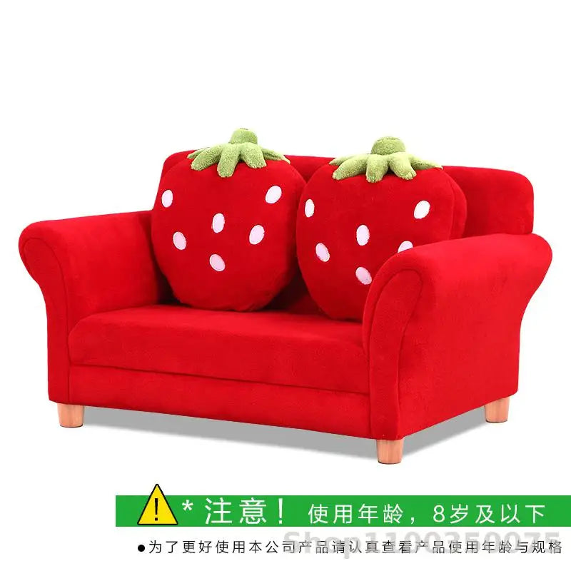 Children's sofa cute cartoon fabric strawberry sofa modern