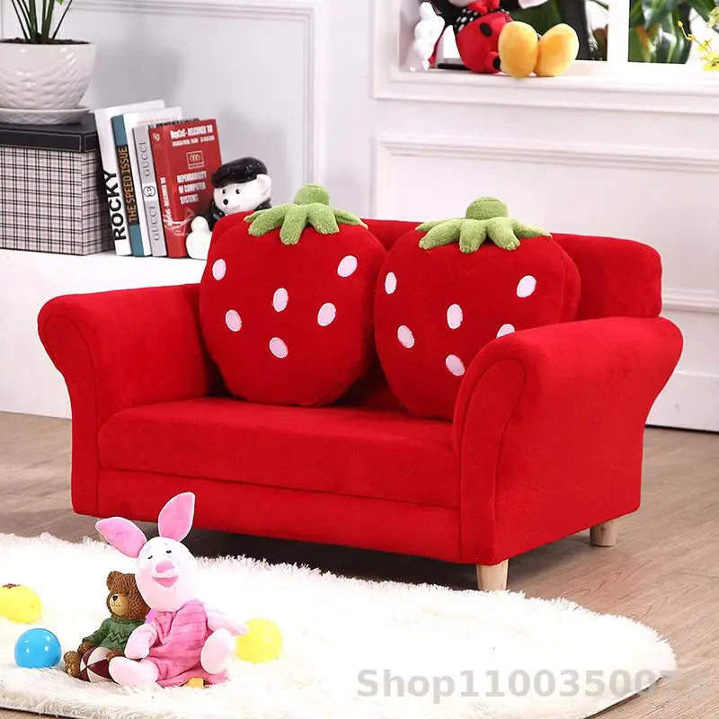 Children's sofa cute cartoon fabric strawberry sofa modern
