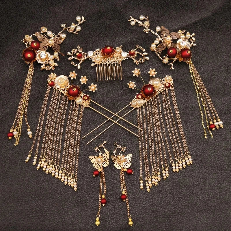 Chinese Style Hanfu Dress Women Traditional Elegant Floral