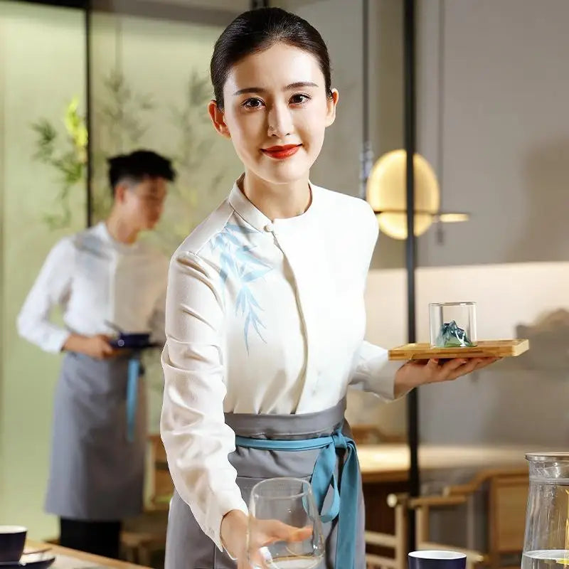Chinese Style Restaurant Waiters Elegant Working Clothes Women