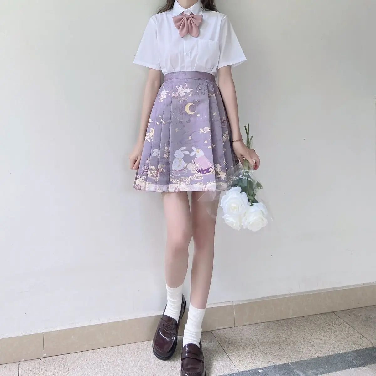 Chinese traditional hanfu clothing vintage JK suit printing