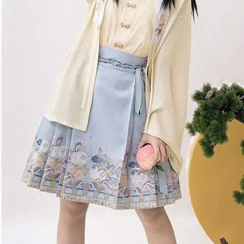 Chinese traditional hanfu clothing vintage JK suit printing
