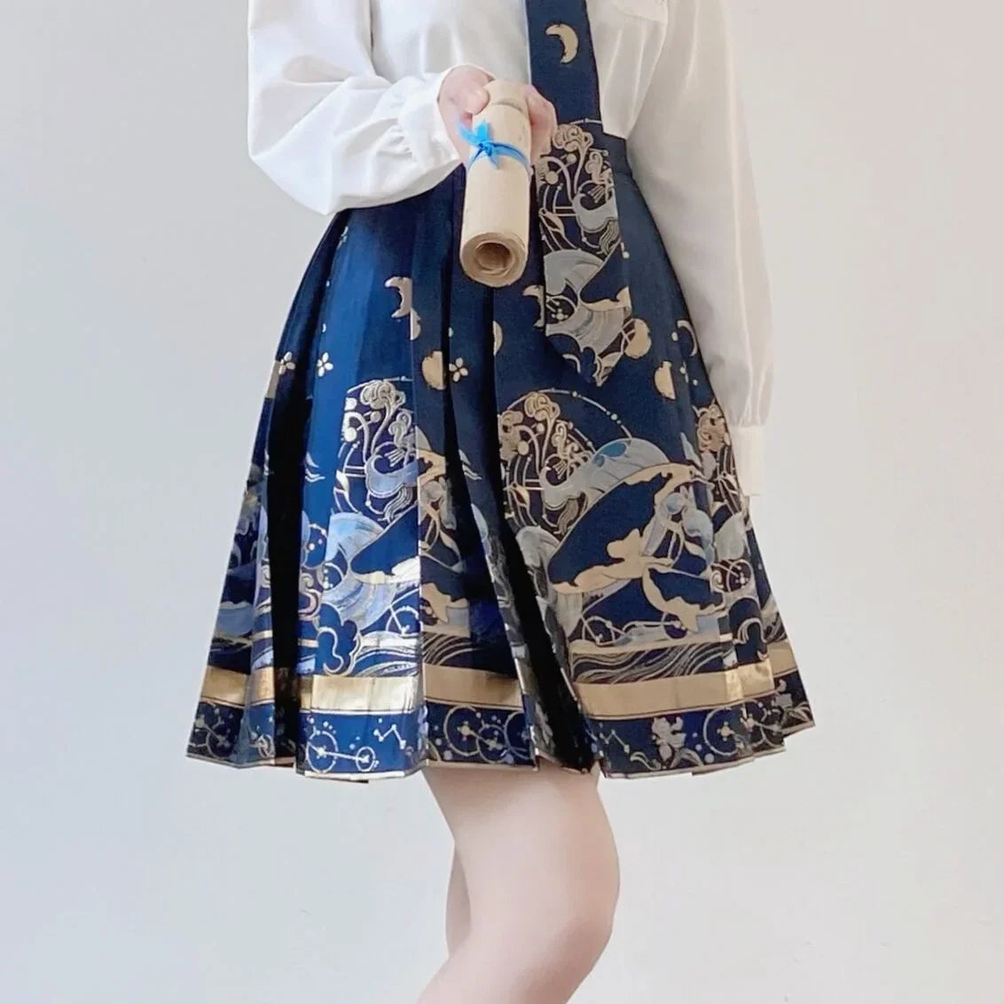 Chinese traditional hanfu clothing vintage JK suit printing
