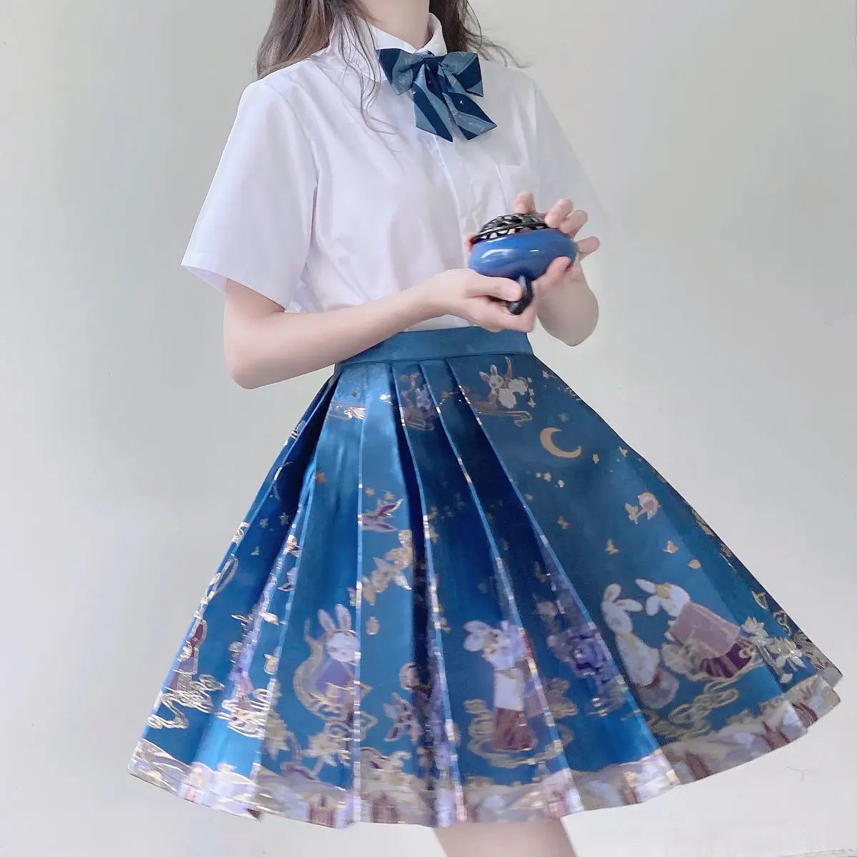 Chinese traditional hanfu clothing vintage JK suit printing