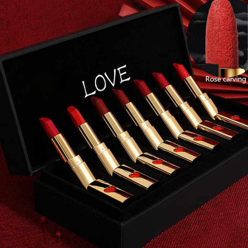 Christmas Lipstick Set Wooden Box Lip Gloss Collection