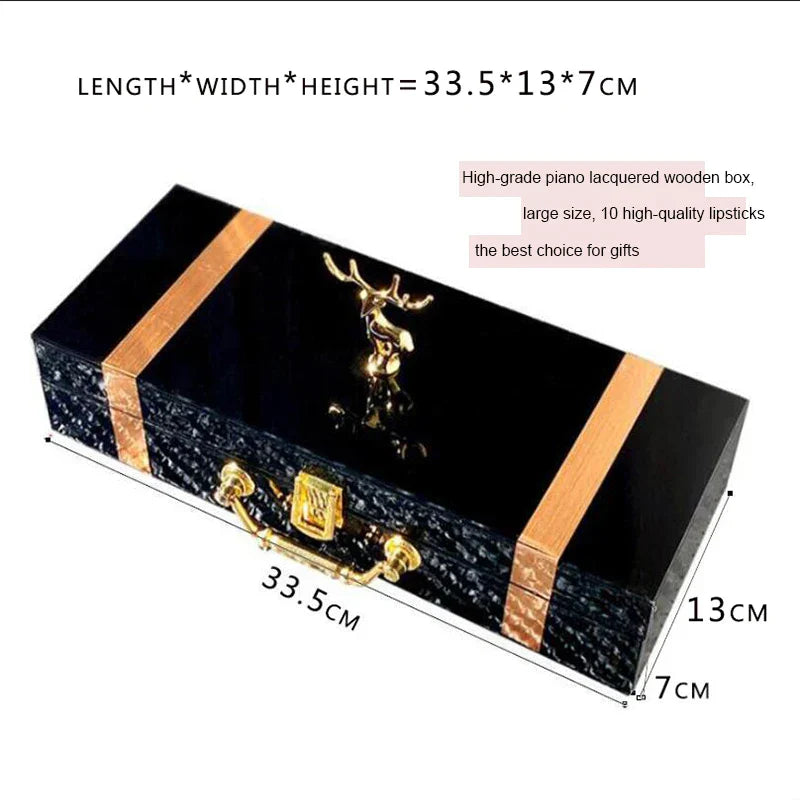 Christmas Lipstick Set Wooden Box Lip Gloss Collection