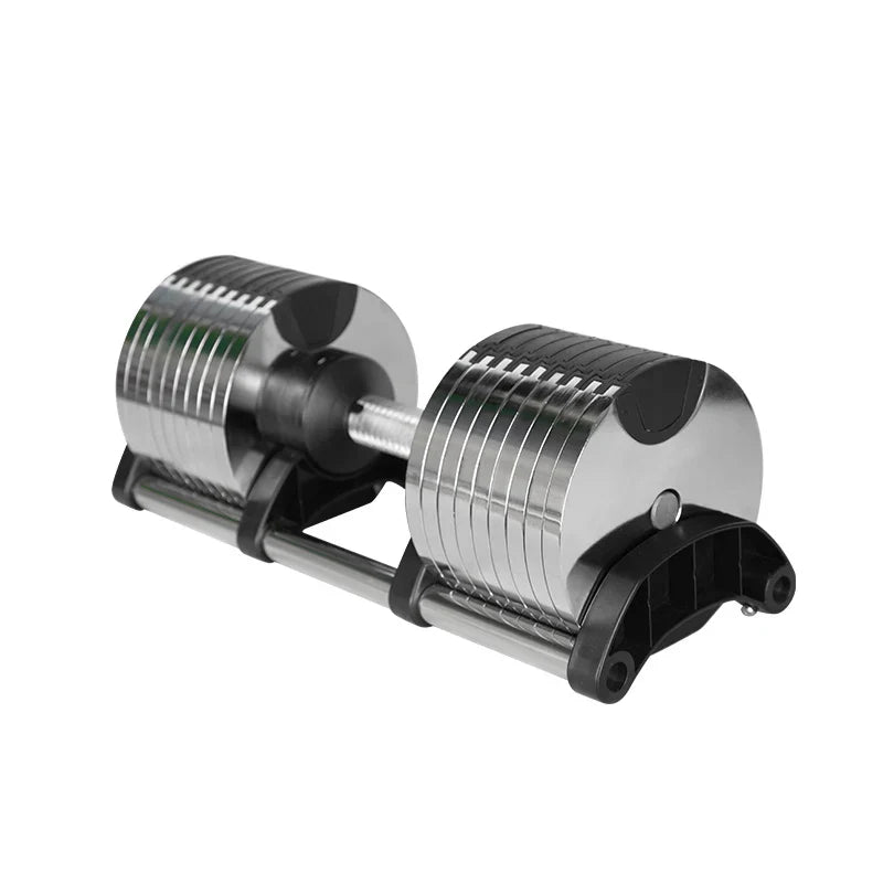 Chrome Adjustable Dumbbell Pair 2kg(5lb) or 4kg(9lb) Increase