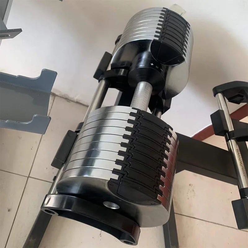 Chrome Adjustable Dumbbell Pair 2kg(5lb) or 4kg(9lb) Increase