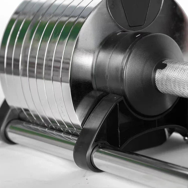 Chrome Adjustable Dumbbell Pair 2kg(5lb) or 4kg(9lb) Increase