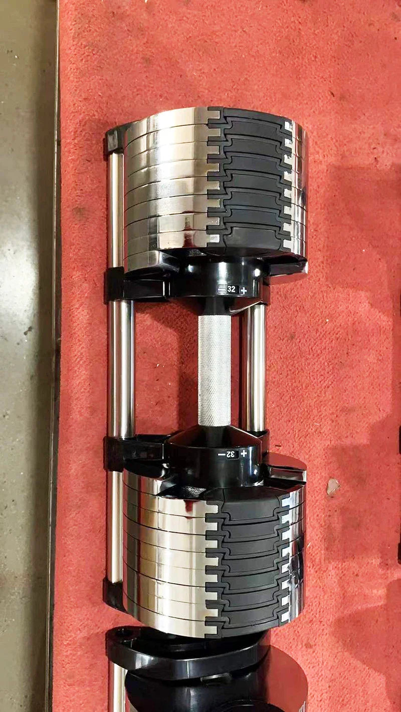 Chrome Adjustable Dumbbell Pair 2kg(5lb) or 4kg(9lb) Increase