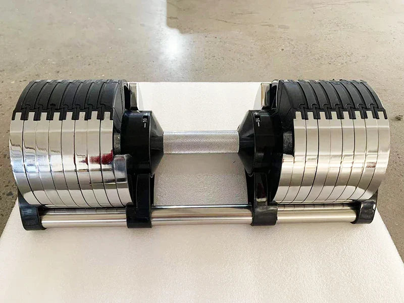 Chrome Adjustable Dumbbell Pair 2kg(5lb) or 4kg(9lb) Increase