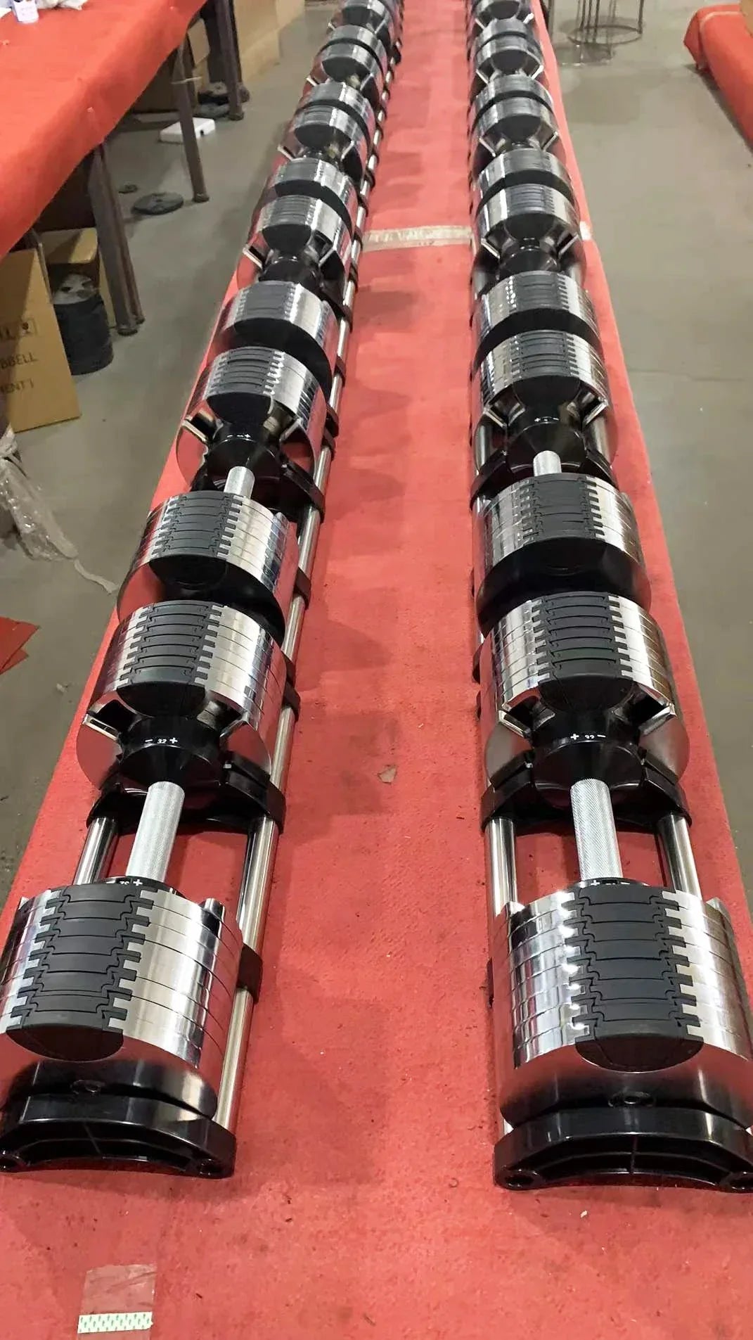 Chrome Adjustable Dumbbell Pair 2kg(5lb) or 4kg(9lb) Increase
