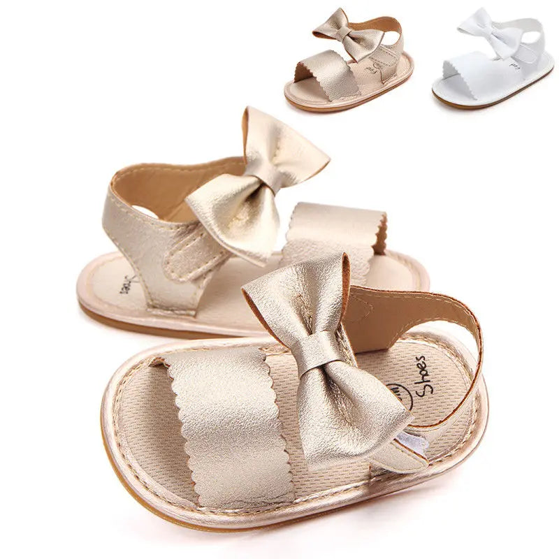 Citgeett Summer Baby Girls Sandals Bowknot Anti-Slip Crib