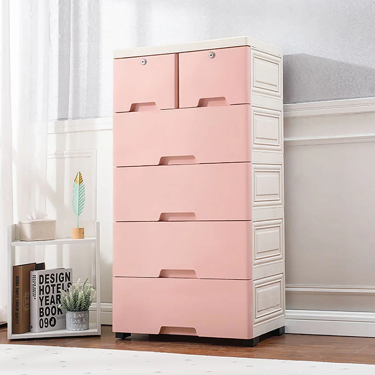 Classic 6 Drawer Plastic Dresser Storage Tower Closet Organizer Unit Home Office Bedroom(Self-assembly required)
