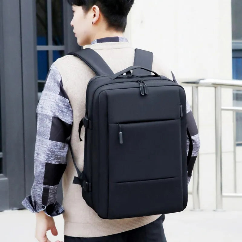 Classic Travel Backpack Men Business Backpack School Expandable