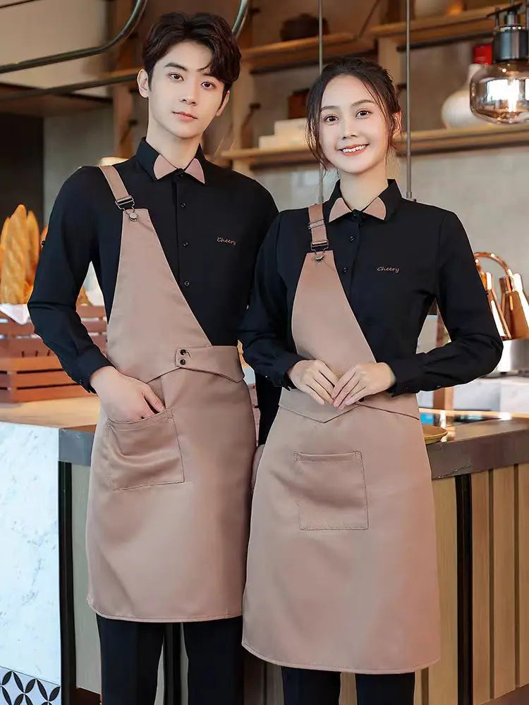 Coffee Shop Work Clothes Spring and Autumn Female