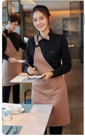 Coffee Shop Work Clothes Spring and Autumn Female