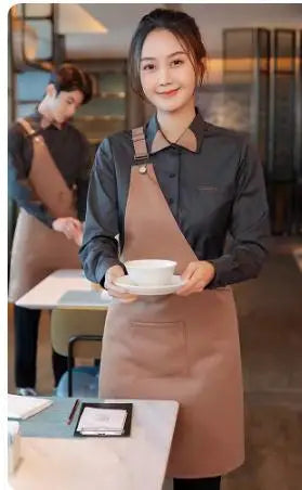 Coffee Shop Work Clothes Spring and Autumn Female