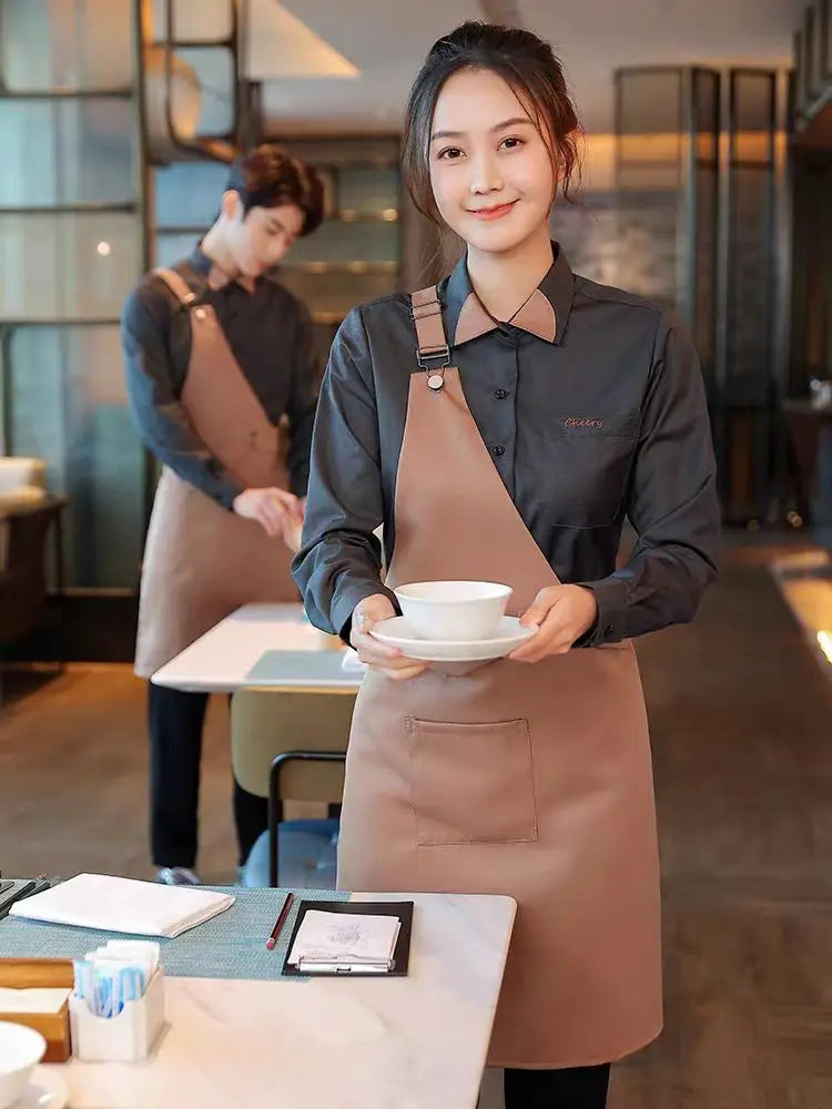 Coffee Shop Work Clothes Spring and Autumn Female