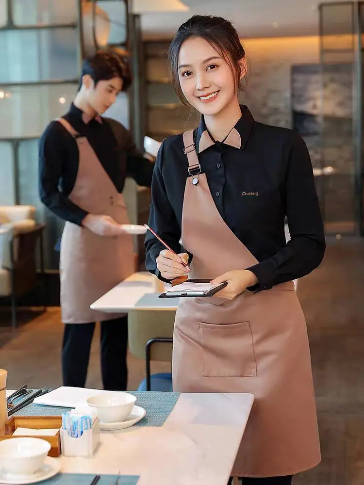Coffee Shop Work Clothes Spring and Autumn Female