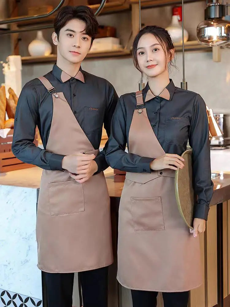 Coffee Shop Work Clothes Spring and Autumn Female