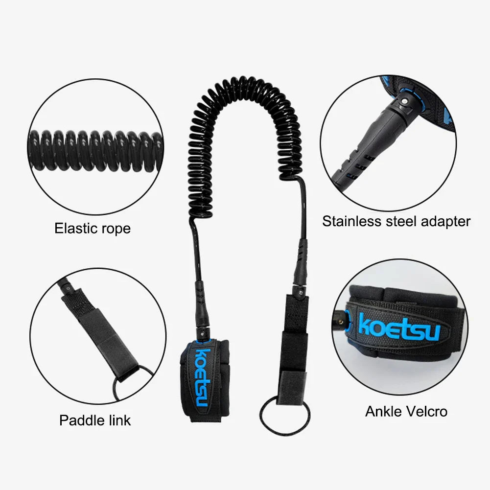 Coiled Surfboard Leash Sup Board Foot Leg Rope