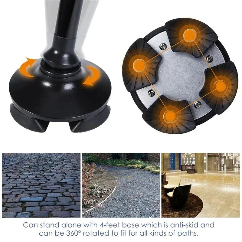 Collapsible Telescopic Folding Cane Elder Cane LED Walking