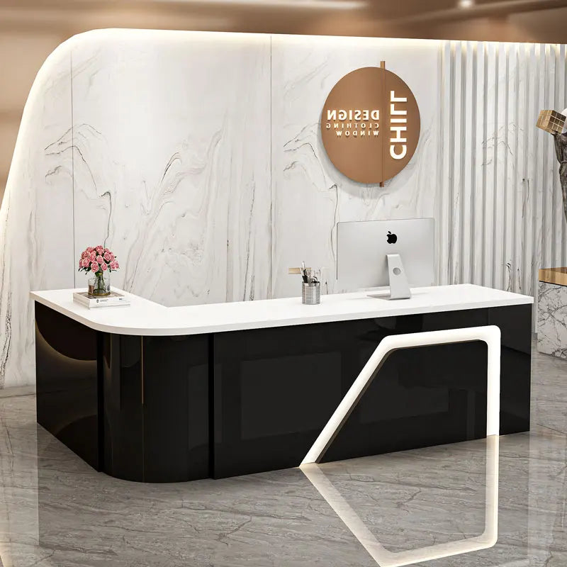 Counter Table Bar Reception Desk Tall Marble Office