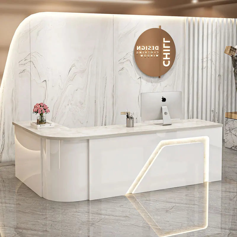 Counter Table Bar Reception Desk Tall Marble Office