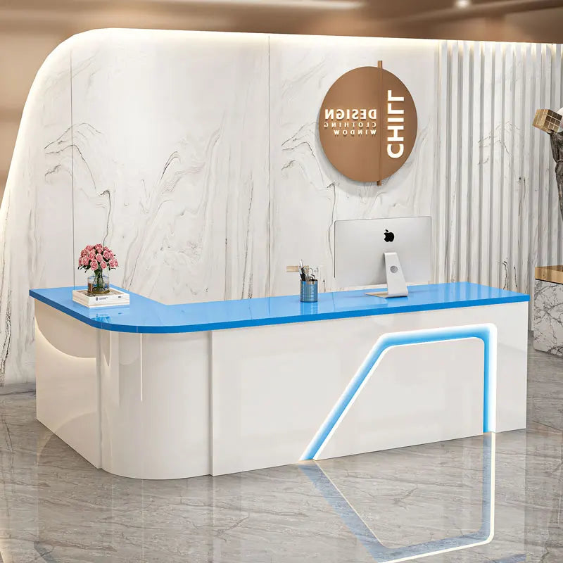 Counter Table Bar Reception Desk Tall Marble Office