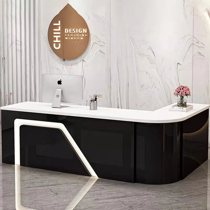Counter Table Bar Reception Desk Tall Marble Office