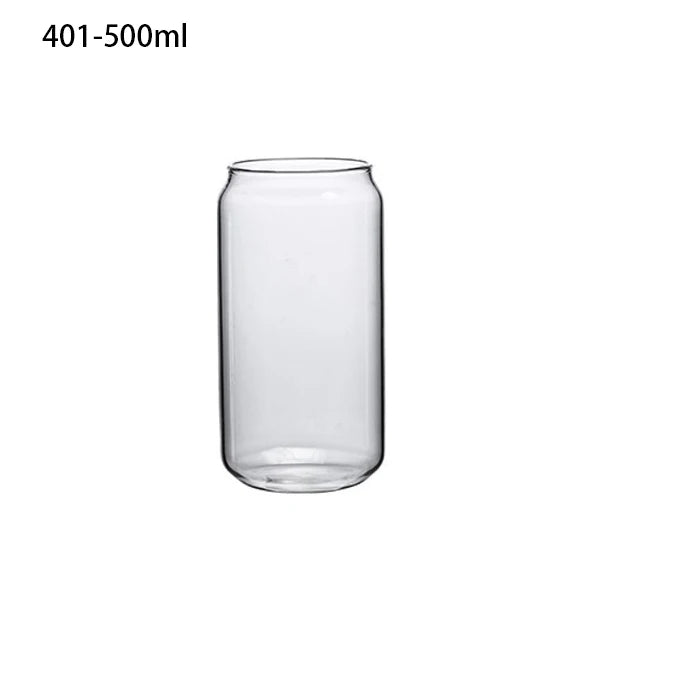 Creative Glass Cup Bamboo Lid Can Shape Tea