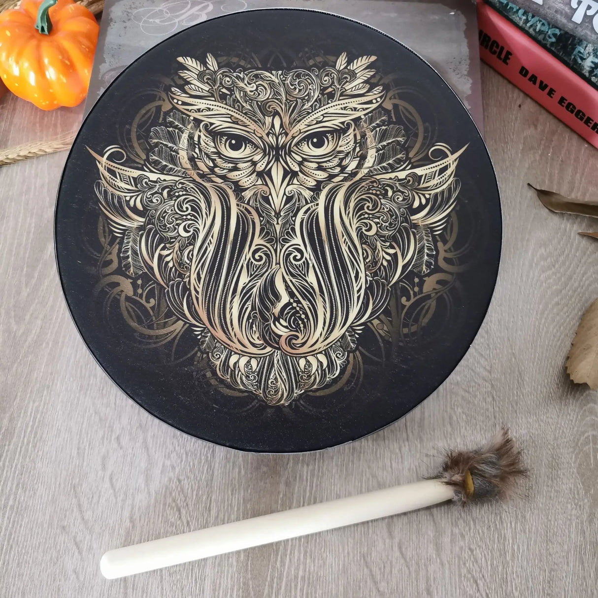 Creative Owl Shaman Drum with Drum Stick Siberian