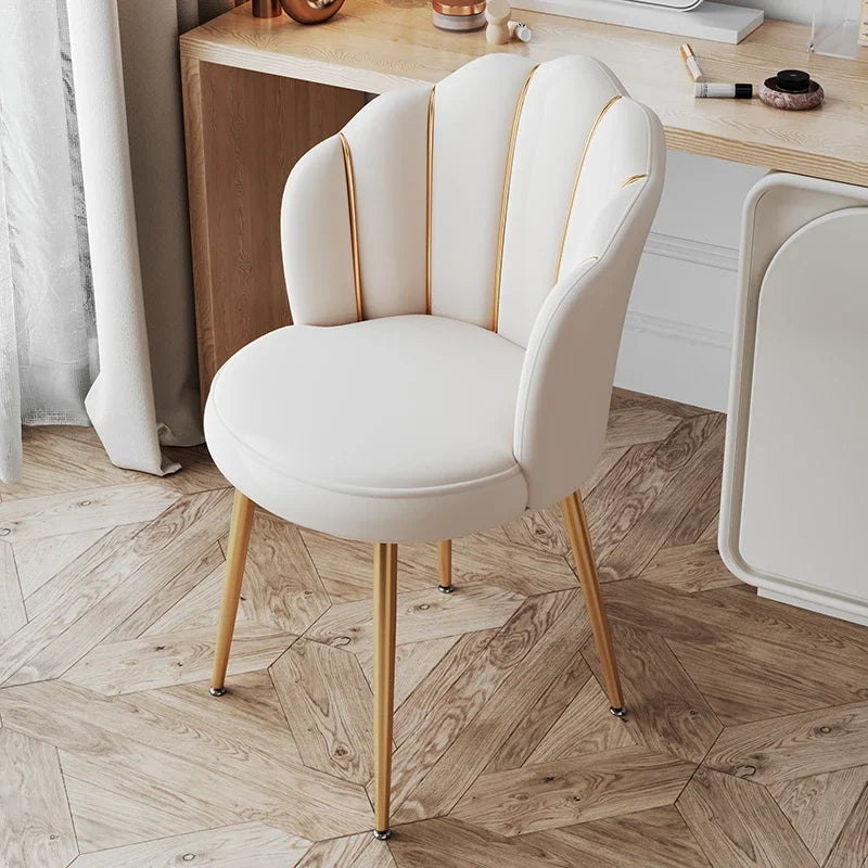 Creative Shell Flower Makeup Stool: Compact Backrest Ergonomic