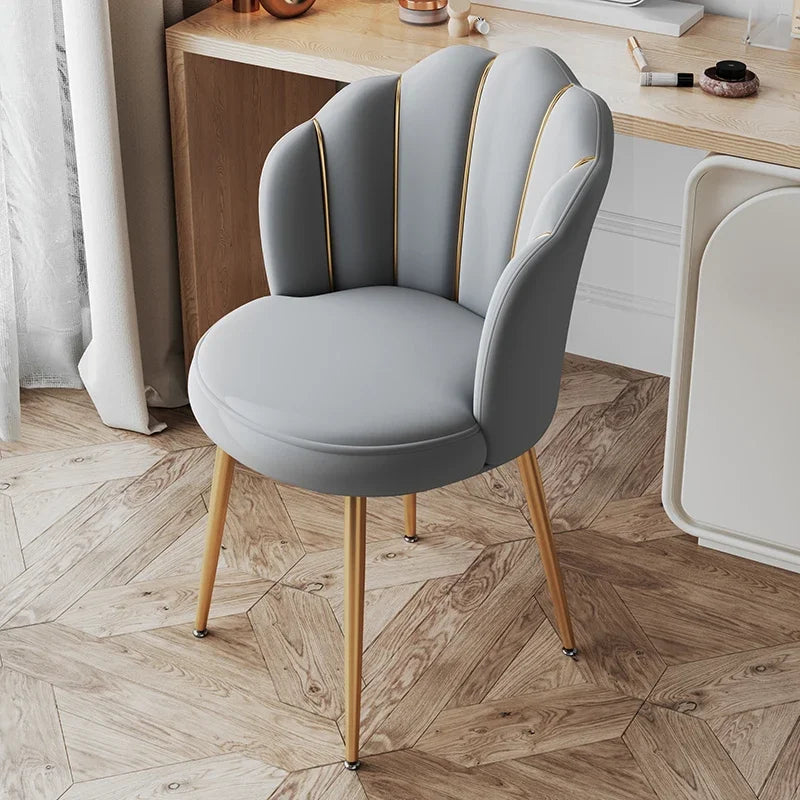 Creative Shell Flower Makeup Stool: Compact Backrest Ergonomic