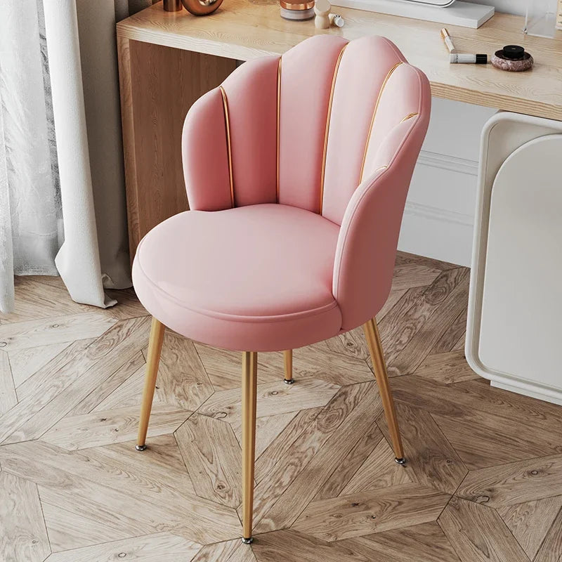 Creative Shell Flower Makeup Stool: Compact Backrest Ergonomic