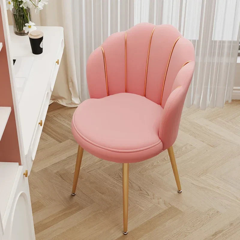 Creative Shell Flower Makeup Stool: Compact Backrest Ergonomic