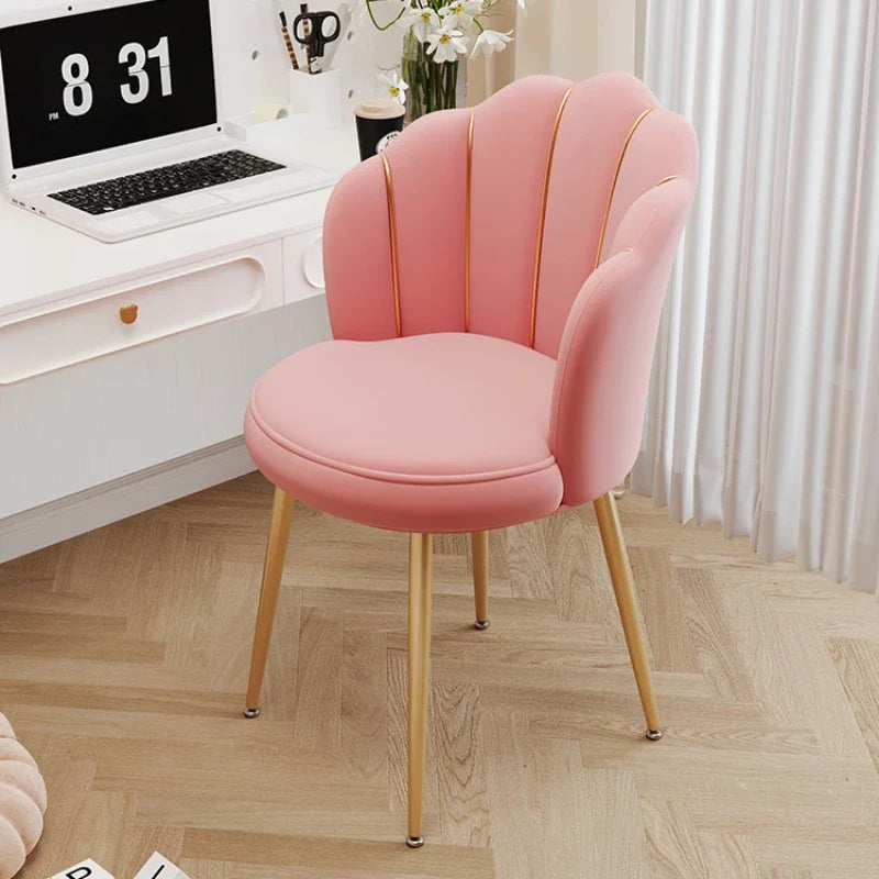 Creative Shell Flower Makeup Stool: Compact Backrest Ergonomic